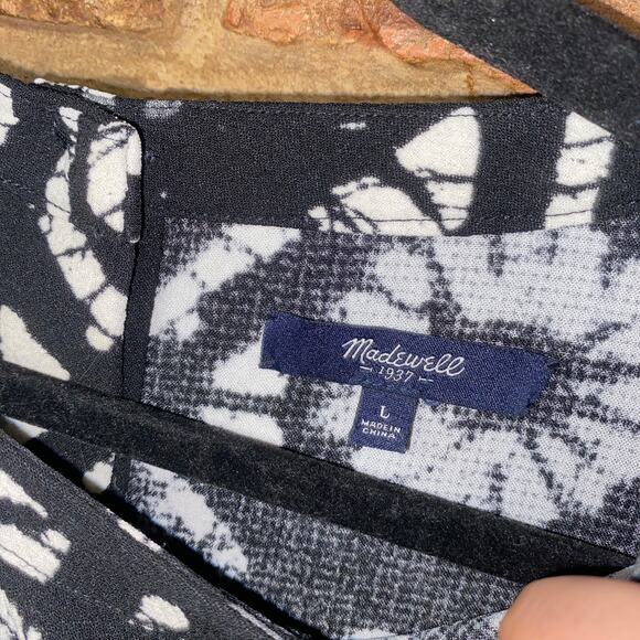 Madewell Black and White Patterned Blouse - Picture 5 of 8